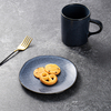 Set di stoviglie in ceramica serie strutturata blu